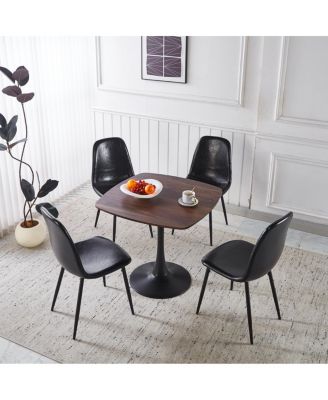 5pcs Dining Set, Metal Leg Mid-century Table for 4-6 People