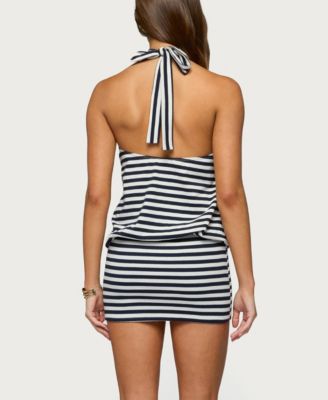 Women's Milah Striped Halter Neck Mini Dress