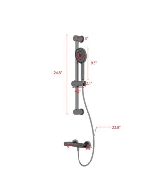 1-Spray Adjustable Height Shower Faucet 2.5 GPM with Piano Button Control and Aluminum Valve