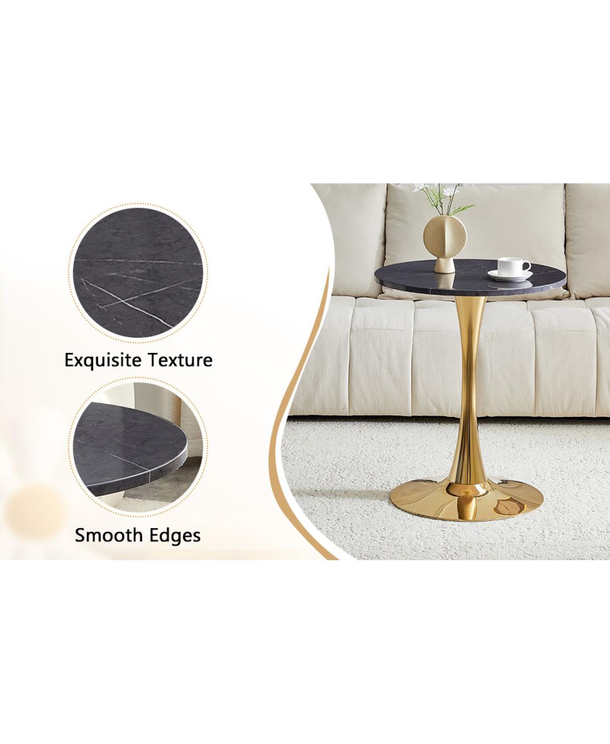 Streamdale Furniture Round Dining Table, 23.6" Faux Marble Tulip Bistro Table for Kitchen & Small Spaces