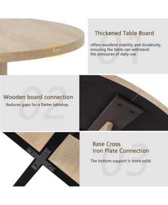 Modern Farmhouse 47.3" Round Dining Table for 4