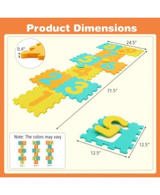 9-Piece Interlocking Foam Puzzle Floor Mat with Marker Discs