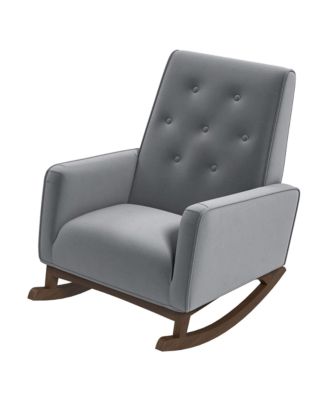 Premium Demetrius Fabric Solid Wood 300LBS Capacity Rocking Chair