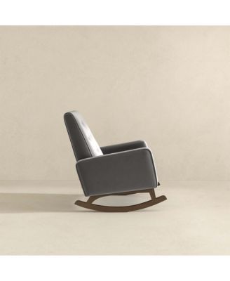 Premium Demetrius Fabric Solid Wood 300LBS Capacity Rocking Chair