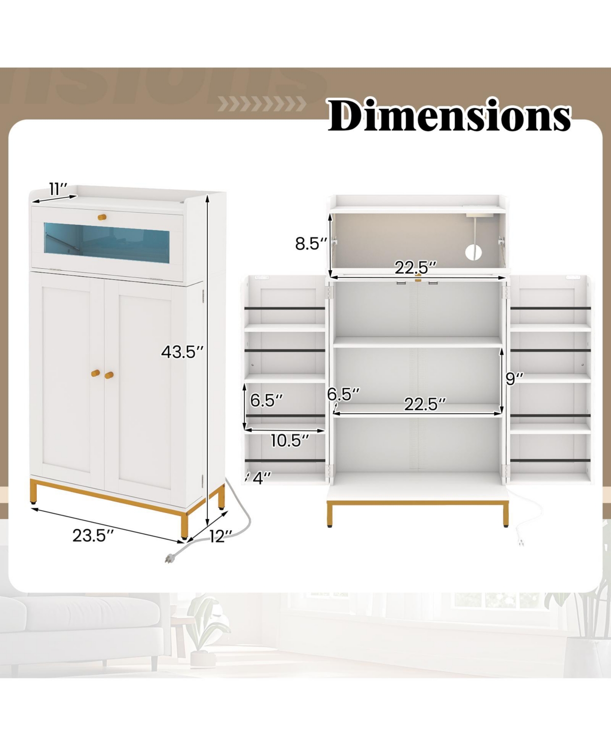 Sugift Kitchen Pantry Cabinet Freestanding Food Storage Cupboard