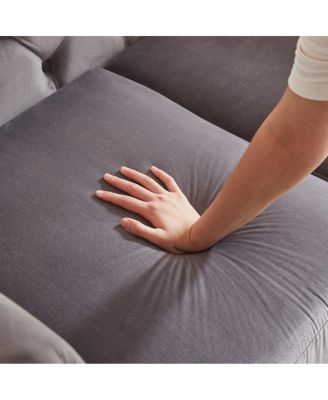 61.25" Deluxe Velvet Sofa with Chesterfield Tufted Buttons & 2 Pillows