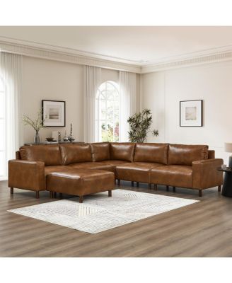 Modern Luxury Sectional Sofa, Breathable PU Leather Couch