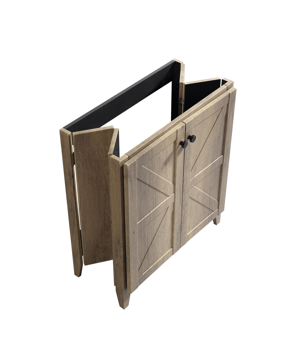 Sillysis 29" Antique Bathroom Vanity with Sink, Quick-Install Folding Storage, Eco Mdf Matte 3D Embossed Finish, Large Capacity