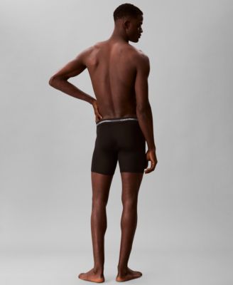 Men's Stitch-Free Waistband Long Boxer Briefs, 3-Pack