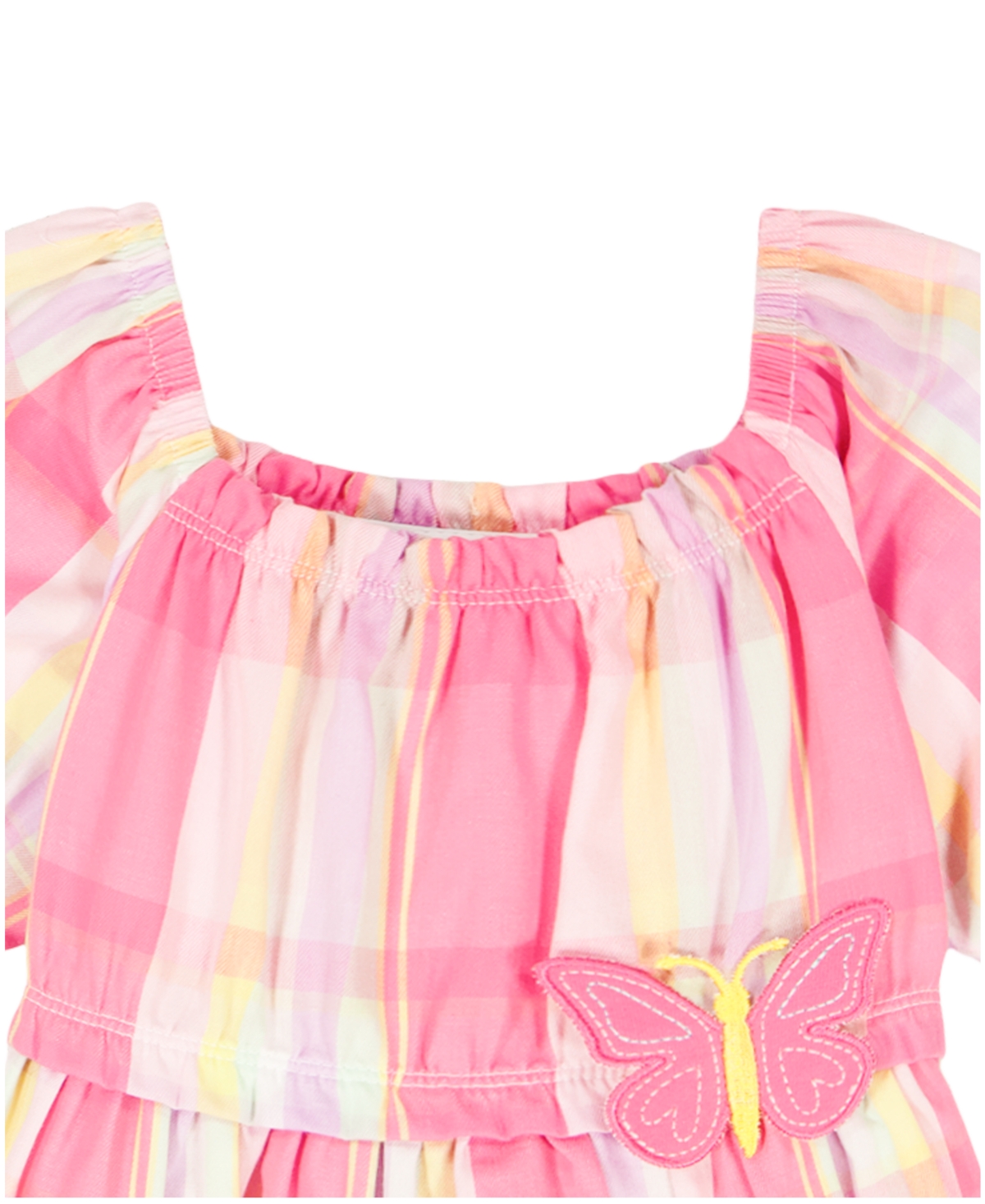 Kids Headquarters Girls' 2T-6X Puff-Sleeve Plaid Tunic Top and Capri Jeggings, 2-Piece Set