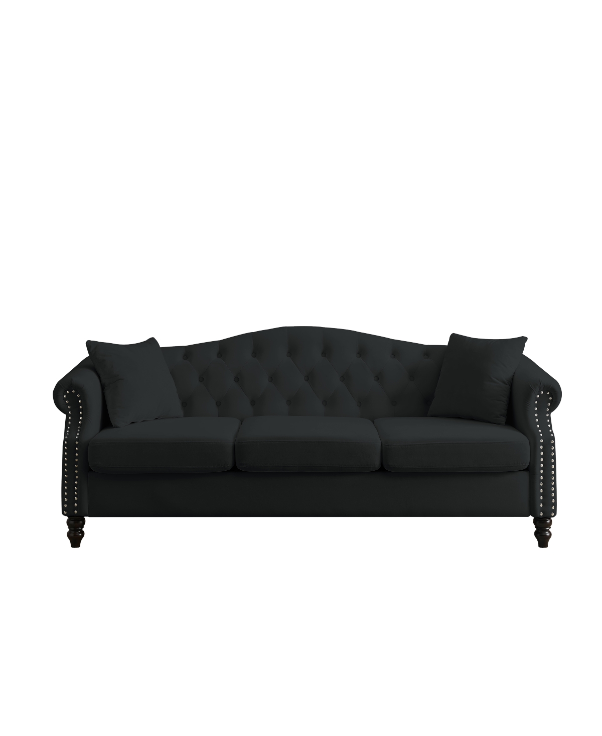 Streamdale Furniture 79" Chesterfield Velvet Sofa for Living Room, 3 Seater Tufted Couch