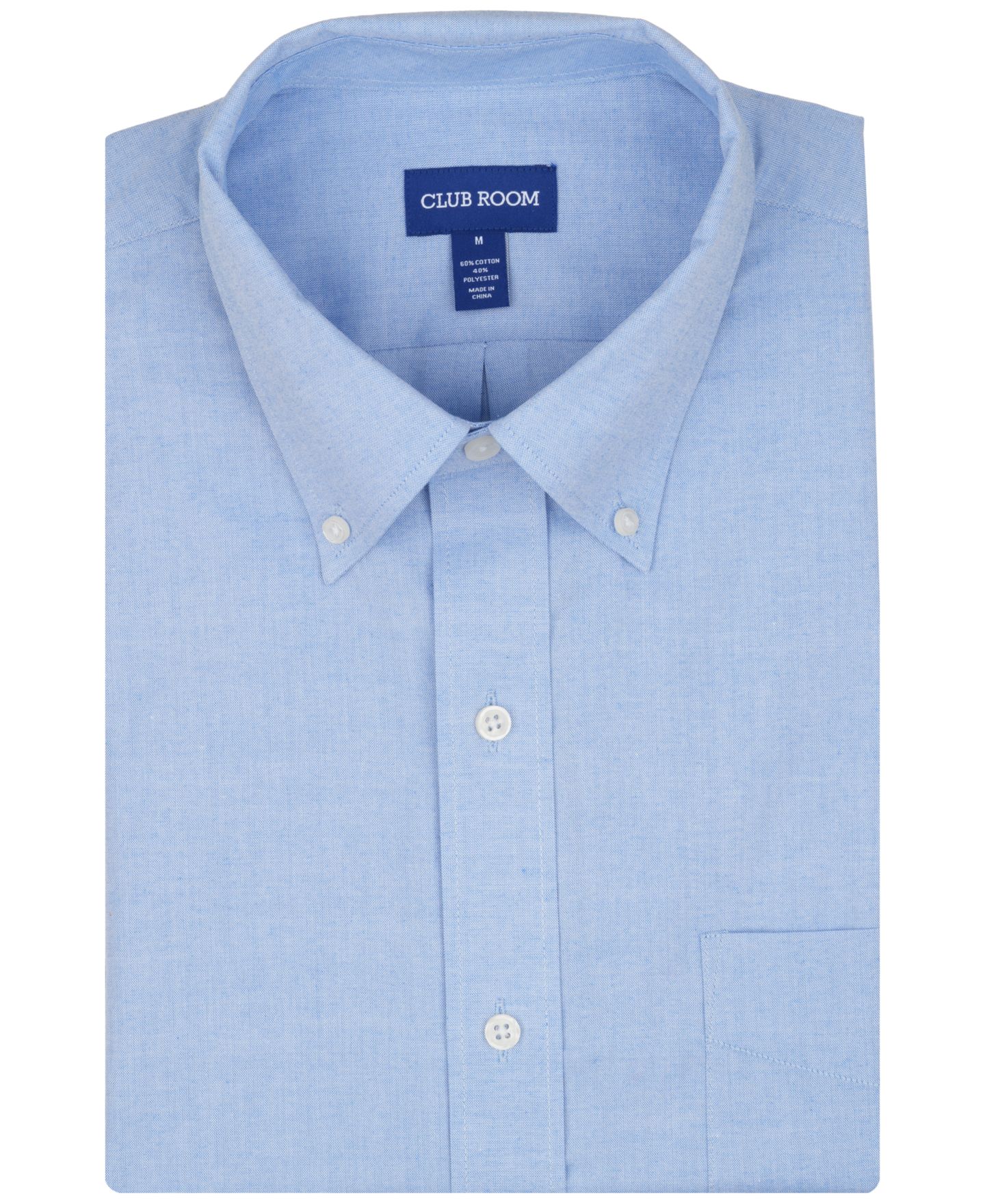 Мужская рубашка Club Room Oxford Solid Dress Shirt, цвет: Светлый синий — фото 7