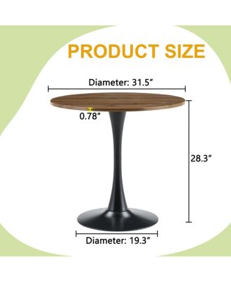Round Dining Table, 31.5" Faux Tulip Bistro Table for Kitchen & Small Spaces