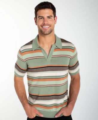 Men's Short-Sleeve Johnny Collar Sweater
