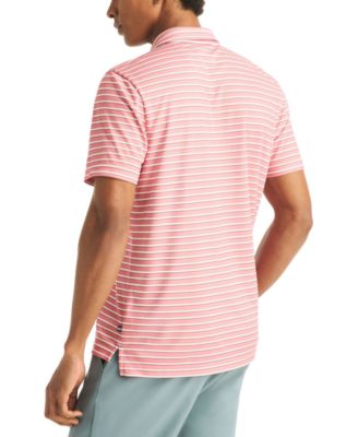 Men's Short-Sleeve Stripe Print Golf Polo Shirt
