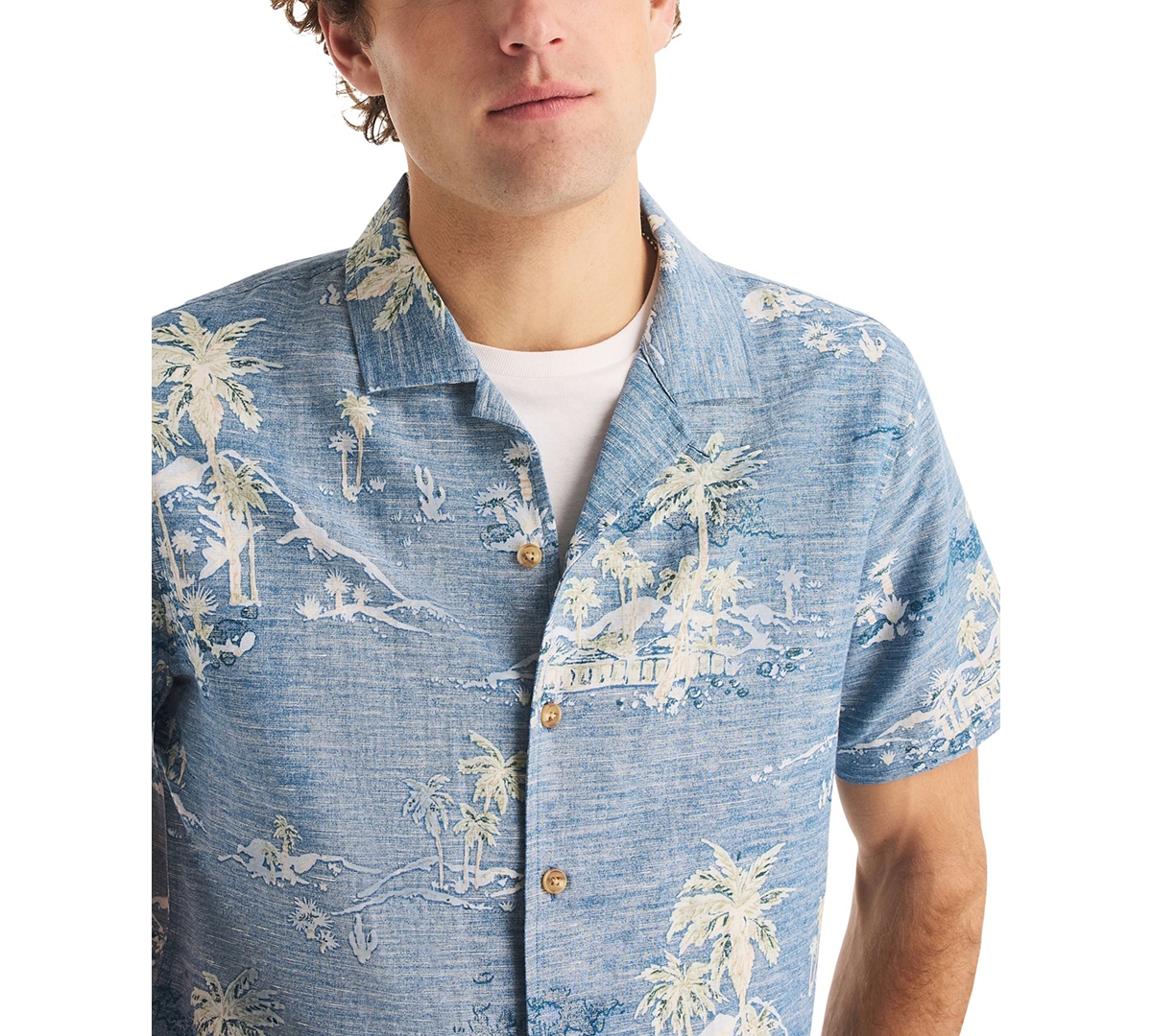 Nautica Men's Short-Sleeve Camp-Collar Shirt