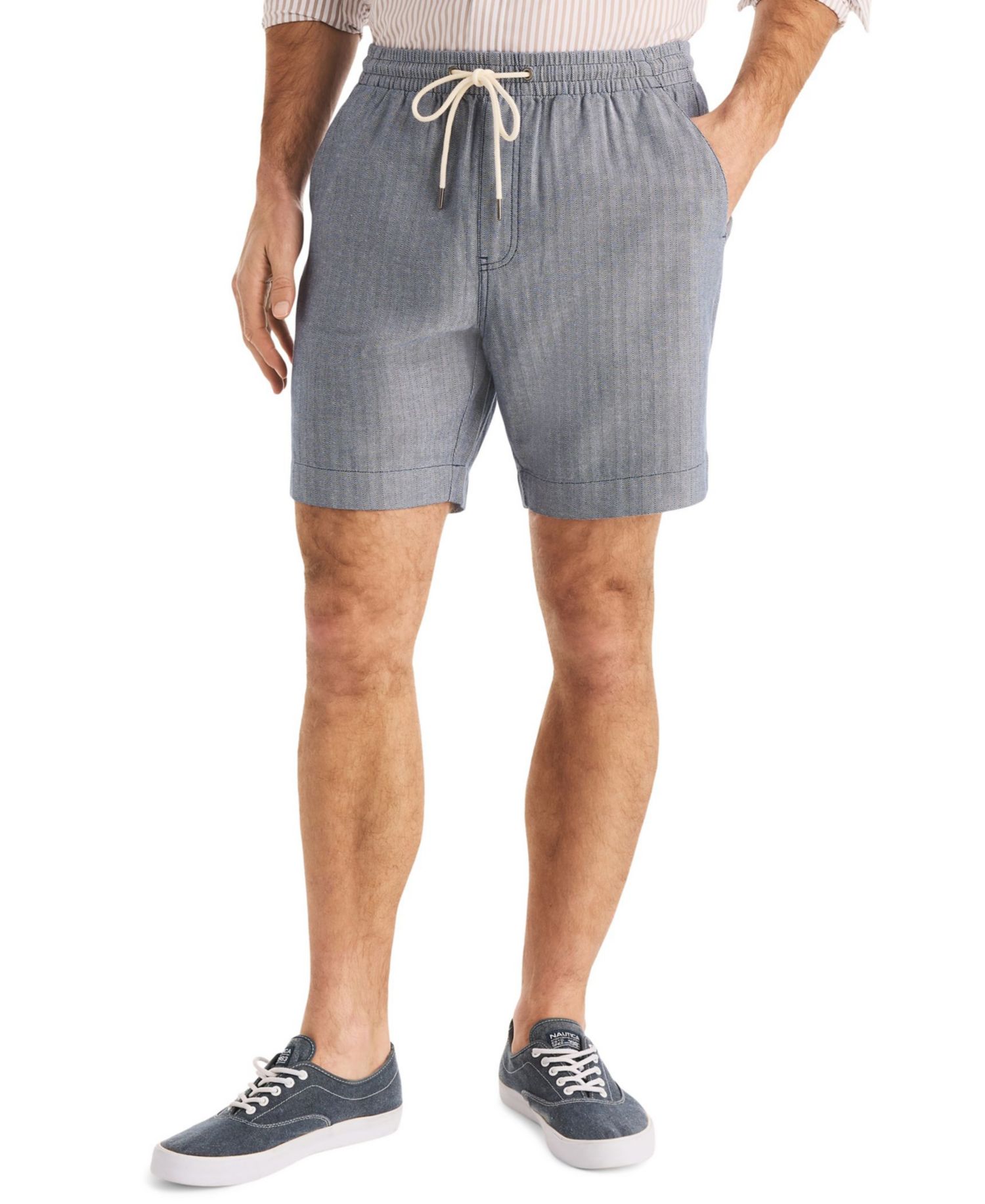 Men's Regular-Fit 7" Cotton Herringbone Shorts