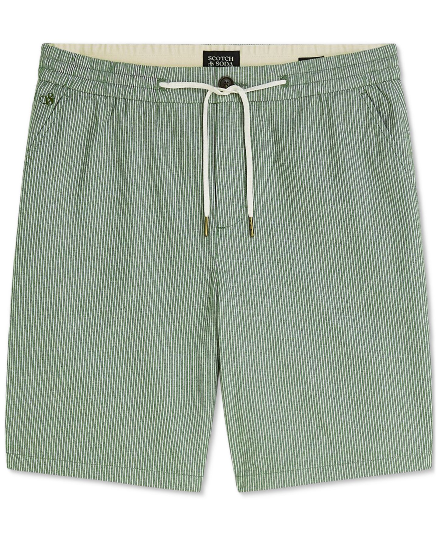 Мужские шорты SCOTCH & SODA Linen-Blend Bermuda, цвет: Зелёный — фото 6