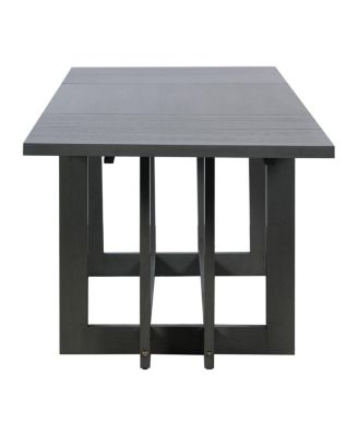 Rustic 82" Extendable Dining Table Set with 6 Upholstered Chairs