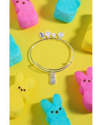 Peeps Pave Crystal Bunny Charm Bangle Bracelet