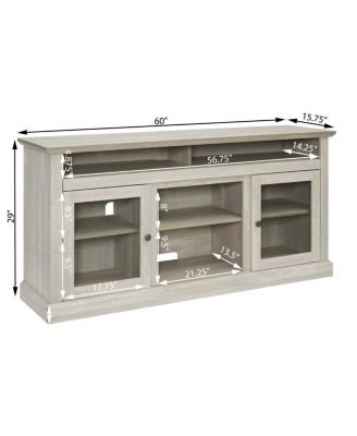 Contemporary Media Stand with Fireplace Insert, 60"W