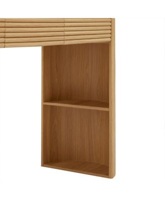 Retro Console Table with Storage, 3 Drawers, Slat Aesthetic, Entryway/Living Room