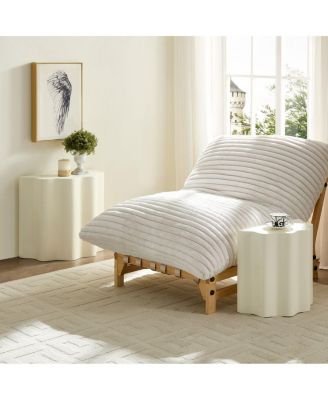 Modern Fiberglass Wavy Edge Coffee & Entryway Table Set - No Assembly