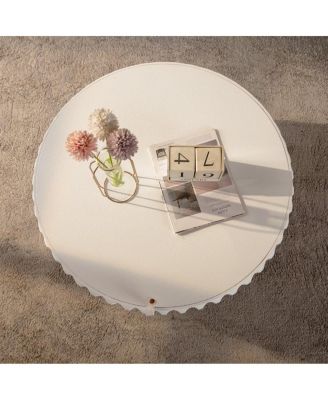 Round Fluted Storage Table with Lift-Off Lid