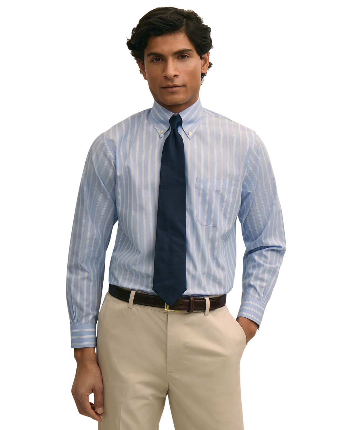 Мужские платья B By Brooks Brothers Brooks Brothers Men's Regular-Fit Button-Down Dress Shirt — фото 1