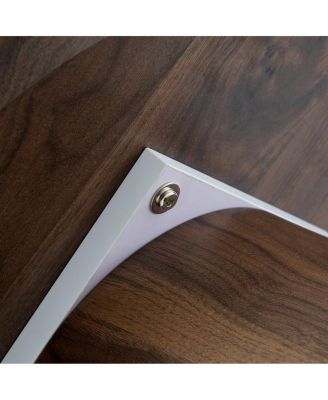 wood grain MDF circular coffee table - 23.6" D x 13.7" H