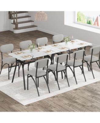 Dining Table Set for 4 Modern Kitchen Table and Chairs Set Boucle Chairs Sets Dining Table with Storage Shelf and Metal Legs
