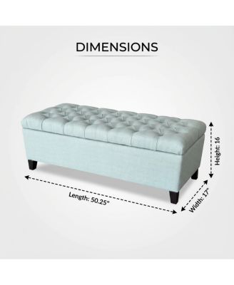 50.25" Storage Ottoman Bench with Safety Hinges