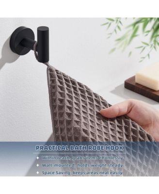 4-Pack Wall-Mounted Stainless Steel Hooks, Bathroom Towel & Coat Hook Matte for Bathroom, Bedroom, Kitchen