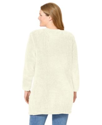 Plus Size Within Cotton Cable Knit Cardigan Sweater