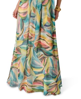Women's Printed Chiffon Long Dress