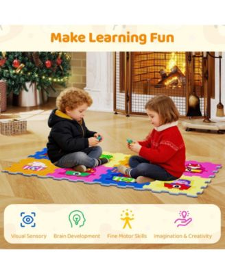 8-Piece Interlocking Baby Floor Puzzle Tiles with Numbers