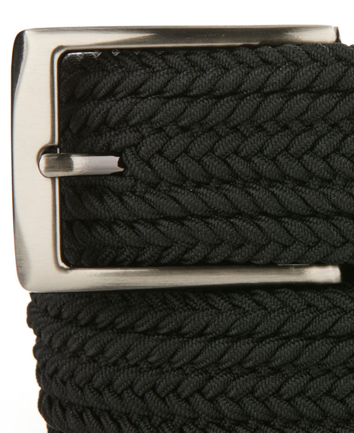 Мужской ремень Perry Ellis Portfolio Channel Braided Stretch Belt, цвет: Чёрный — фото 2