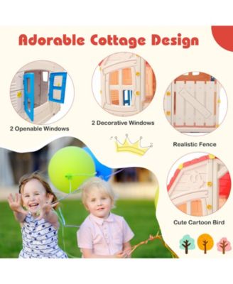 Kids Playhouse with Openable Windows and Door for Indoor Use
