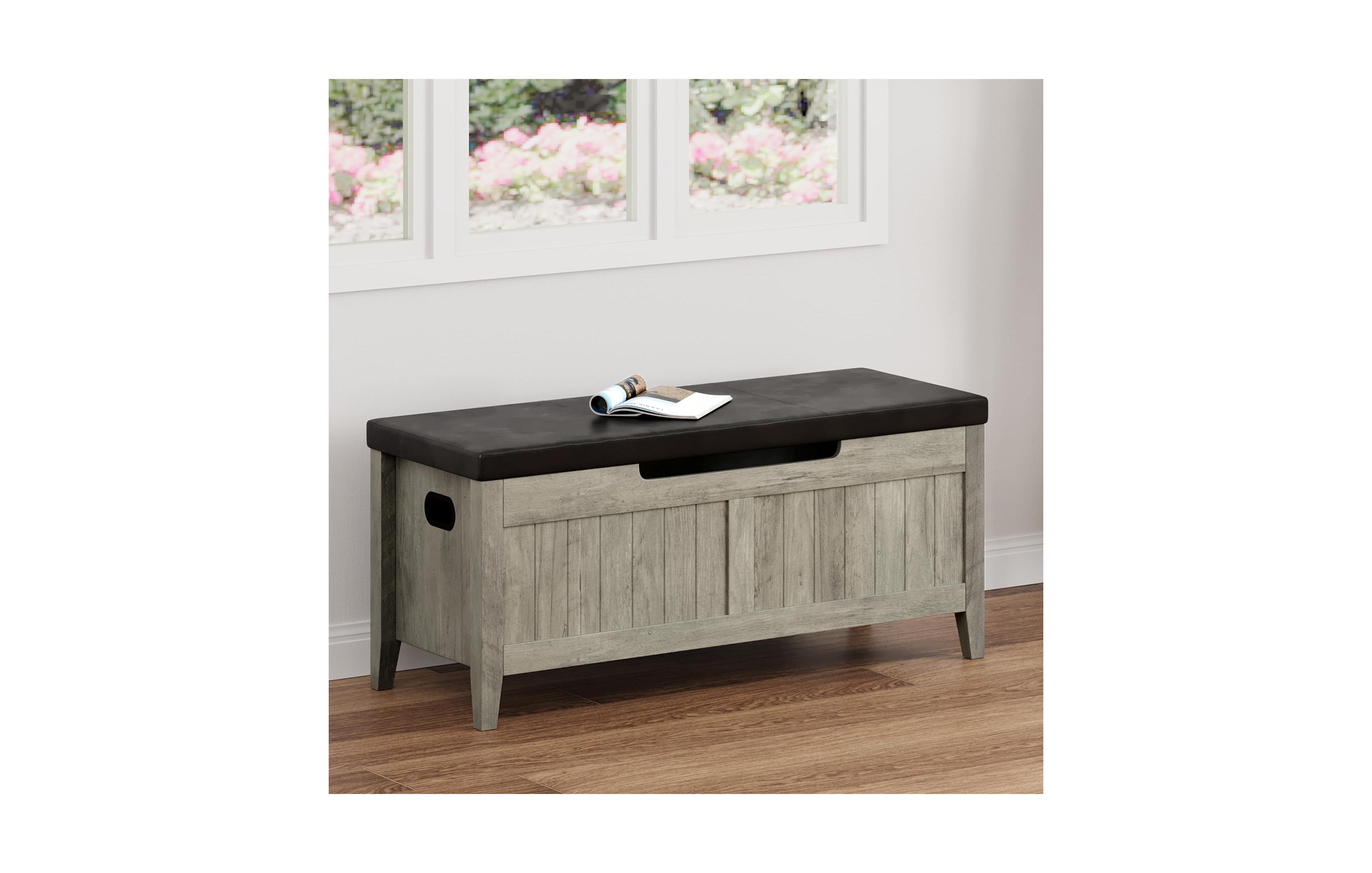 gaomon 39.4" Wooden Flip-Top Storage Bench