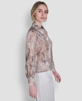 Petite Printed Long-Sleeve Top