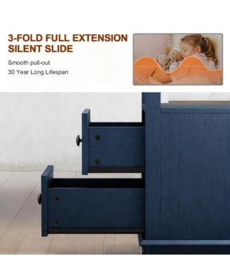 Drawer End Table with Charging Station for Living Room and Bedroom