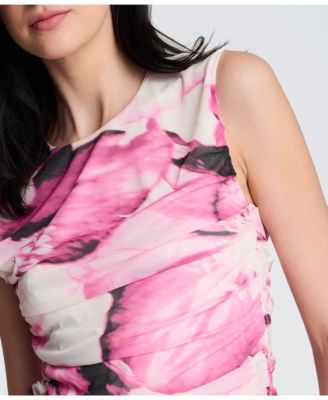Women's Printed Crewneck Sleeveless Top
