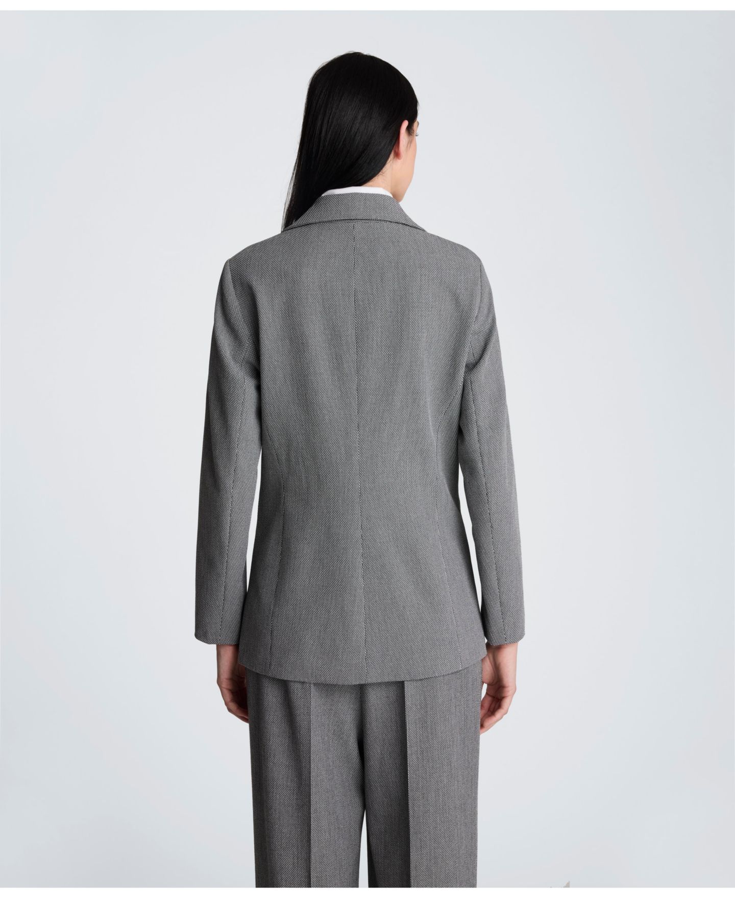 Женский пиджак Kenneth Cole Long Sleeve Notch Collar Blazer with Detachable Shirt, цвет: Чёрный разноцветный / Белый — фото 5