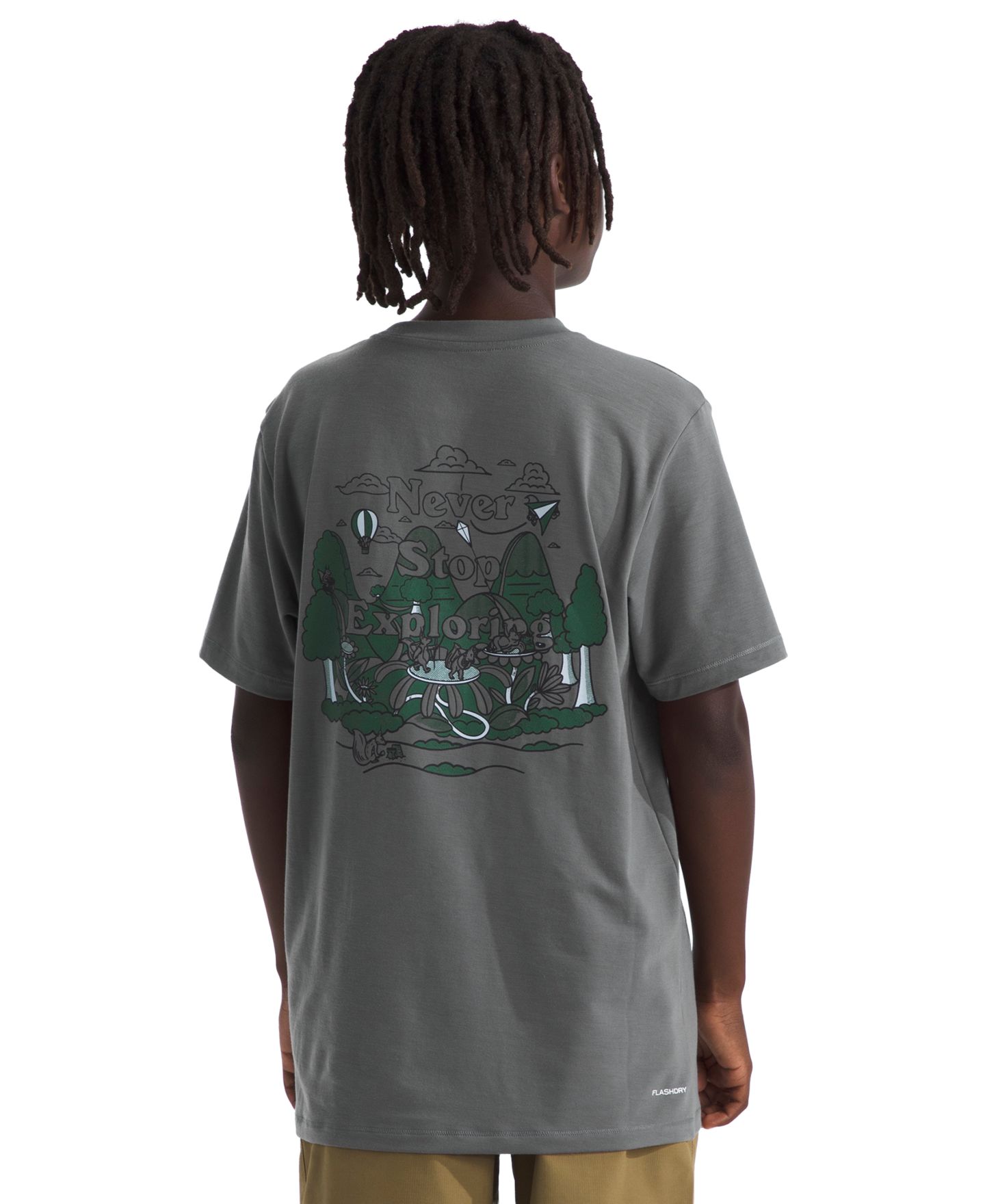 Детская футболка The North Face Adventure Sequoia Shade Short-Sleeve T-Shirt, цвет: Дымчатый жемчужный — фото 4