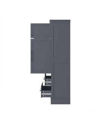  Farmhouse 40"x18"x72.6" Kitchen Pantry, 4 Doors