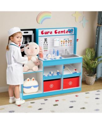 Kids Wooden Medical Center Doctor Playset with Exam Area
