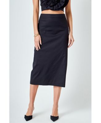 Women's High Waisted Column Midi Skirt