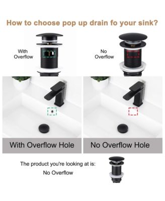 2 Pcs Bathroom Sink Drain without Overflow, 304 Stainless Steel Vessel Sink Pop-Up Drain Stopper