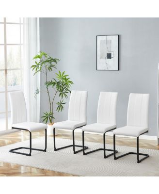 Streamdale 4-Pack PU Upholstered Dining Chairs with High-Back Seating