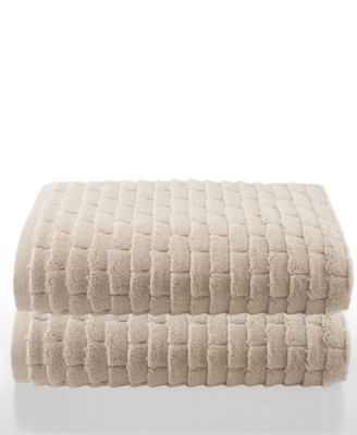 Subway Tile Textured Cotton 2-Pc. Bath Sheet Set